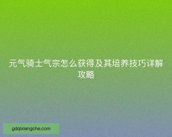 元气骑士气宗怎么获得及其培养技巧详解攻略