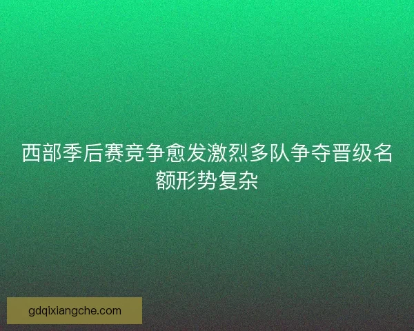 西部季后赛竞争愈发激烈多队争夺晋级名额形势复杂