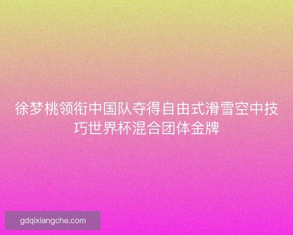 徐梦桃领衔中国队夺得自由式滑雪空中技巧世界杯混合团体金牌
